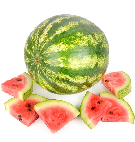 Ripe Watermelon Watermelons Slices Isolated White Background — Stock Photo, Image