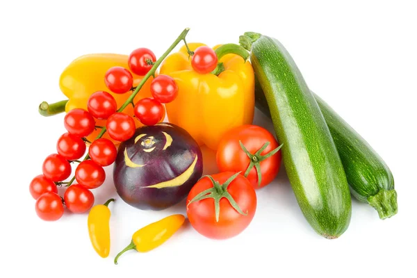 Ensemble Légumes Isolés Sur Fond Blanc Aliments Sains — Photo