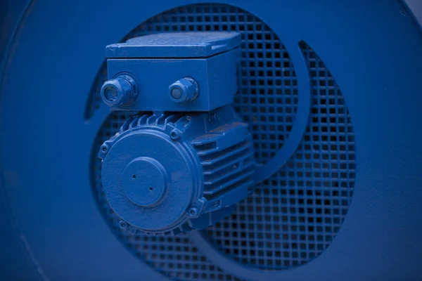 Blue industrial electric motor