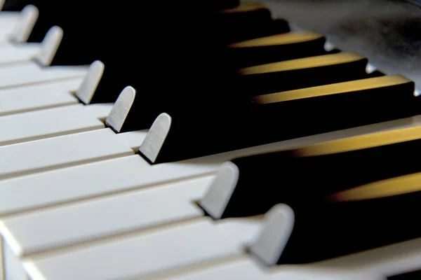 Pianotoetsen Met Binnenverlichting Close Details — Stockfoto