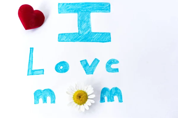 Happy Mother Day Text Daisy Flower — Stock Photo, Image