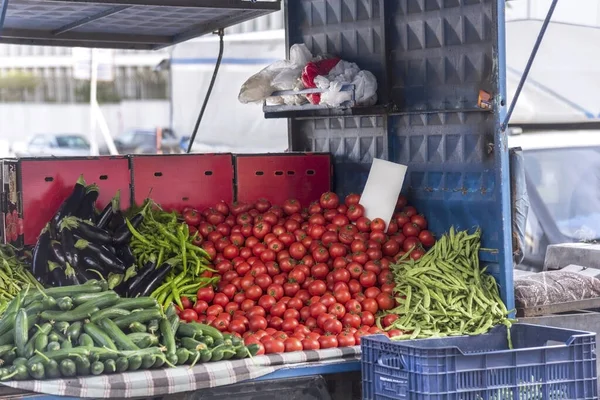 Органические Красочные Овощи Открытом Рынке Продажи Здоровое Питание Открытый — стоковое фото