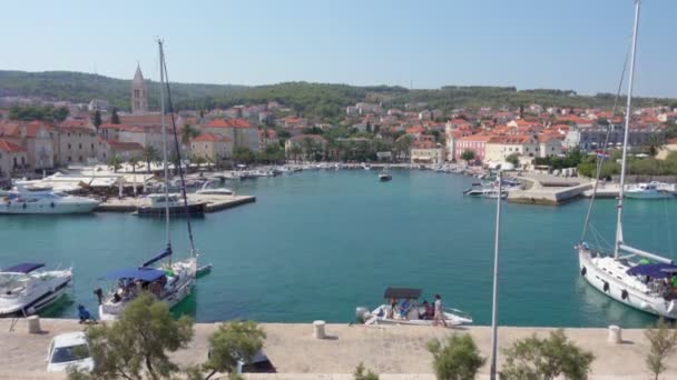 Supetar Croatia August 2017 Supetar Island Brac View Ferryboat Editorial — Stock Video
