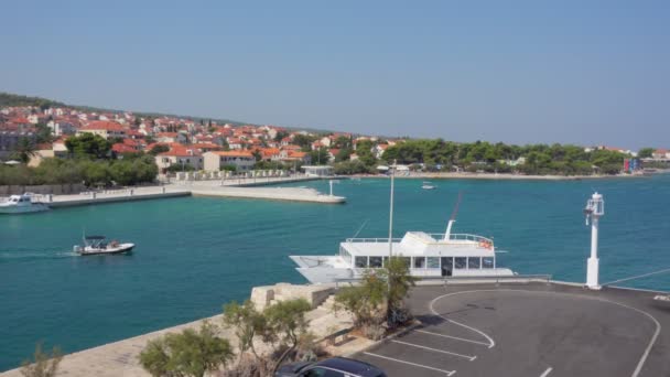 Supetar Croatia August 2017 Supetar Island Brac View Ferryboat Editorial — Stock Video