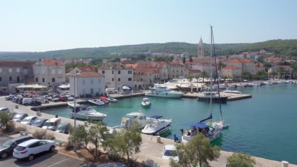 Supetar Croácia Agosto 2017 Supetar Island Brac Uma Vista Ferryboat — Vídeo de Stock