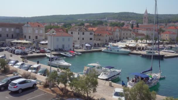 Supetar Croatia August 2017 Supetar Island Brac View Ferryboat Editorial — Stock Video
