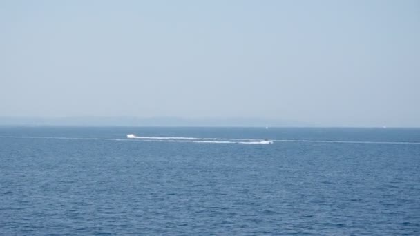 Zwei Schnellboote Die Auf Der Adria Vorbeifahren Kroatien Europa Sommerzeit — Stockvideo