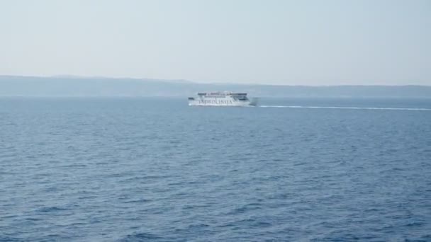 Split Croatie 1Er Août 2017 Ferryboat Naviguant Dans Mer Adriatique — Video