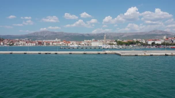 Split Croacia Agosto 2017 Marina Split Verano Uso Editorial Solamente — Vídeos de Stock
