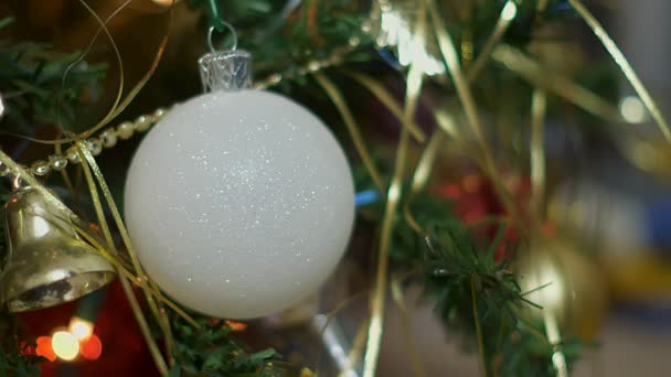 Árbol Navidad Luces Decoraciones Diciembre — Vídeo de stock