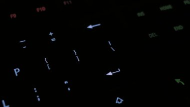 Adam tuşuna basarak anahtar modern ışıklı bilgisayar klavyede girin..