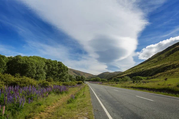 Kırsal alan road, Yeni Zelanda, Canterbury, South Island
