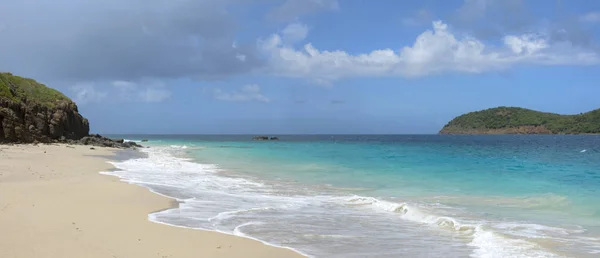 Panorámás, trópusi Karib-beach — Stock Fotó