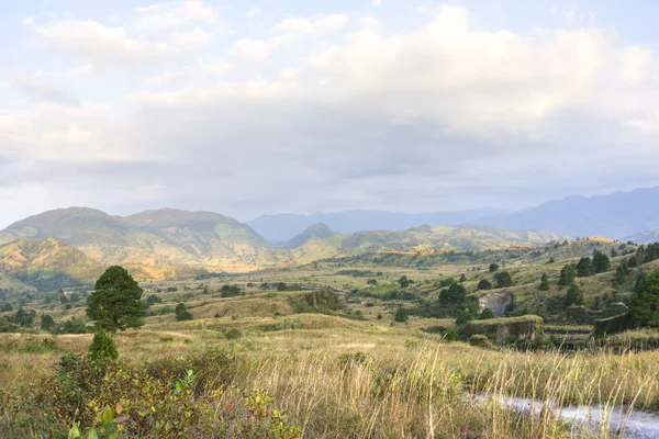 Paesaggio del Chiapas nord-orientale vicino al vulcano El Chichonal — Foto Stock