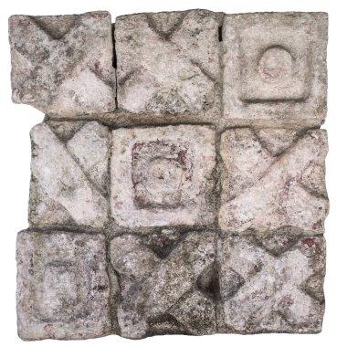 Maya tic tac toe beyaz izole
