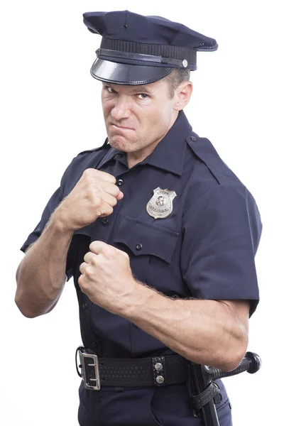 Bullo poliziotto su sfondo bianco — Foto Stock