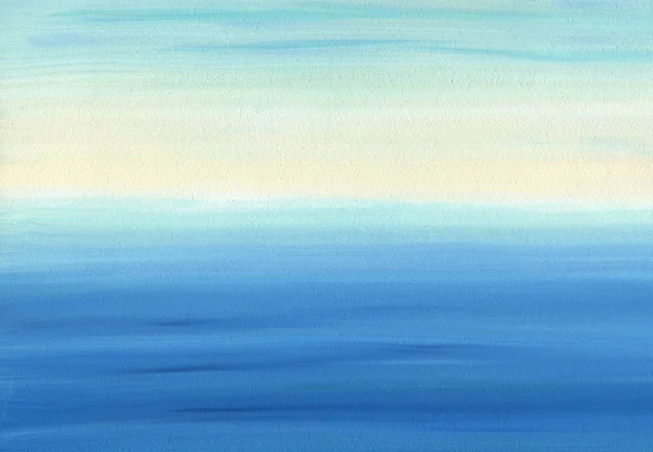 Sima olajfestmény textúra és szín, a nyugodt tenger és az ég — Stock Fotó