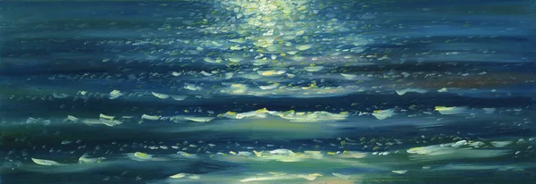 Sea waves texture. Oil painting background
