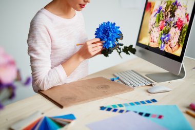 Grafik tasarım için çiçek Çizim kadın 