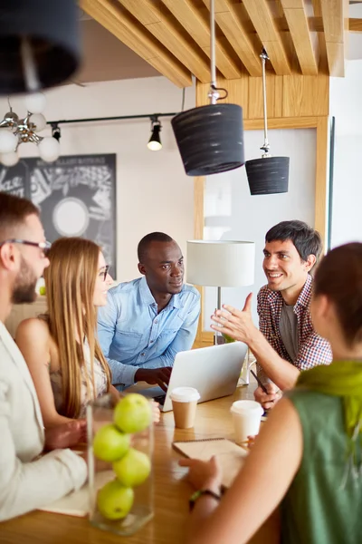 Business gathering in cafe — Stock Photo, Image