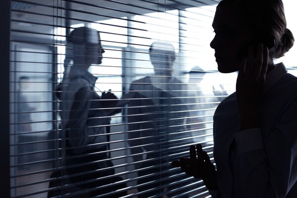 Reflection of business people 