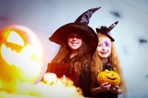 Two cheery witches — Stock fotografie