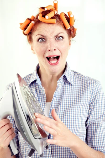 Mujer siendo quemada de hierro — Foto de Stock