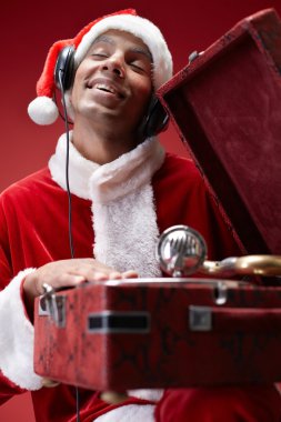 Genç Noel Baba zevk müzik 