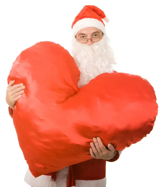 Babbo Natale con grande cuore — Foto Stock