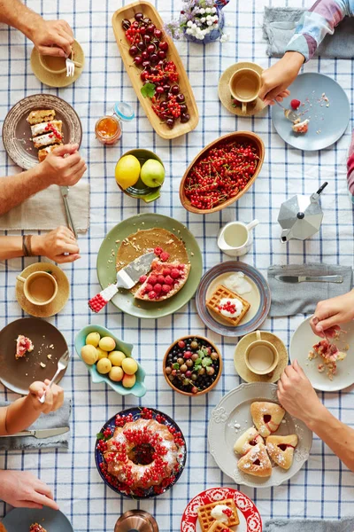 Erntedank-Desserts von Tisch — Stockfoto