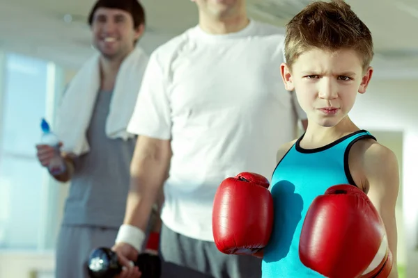 Little boy in boxing gloves — Stock Photo, Image