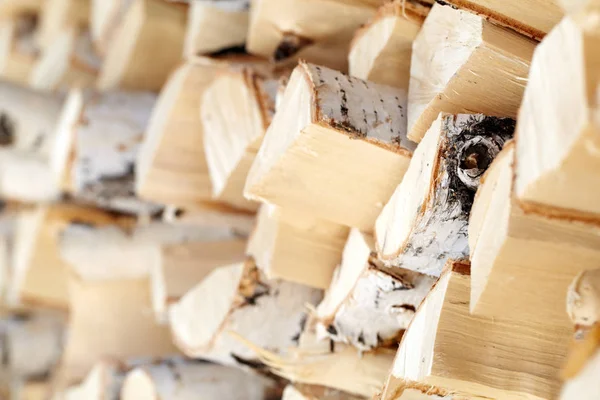 Chopped stacked dry firewood — Stock Photo, Image