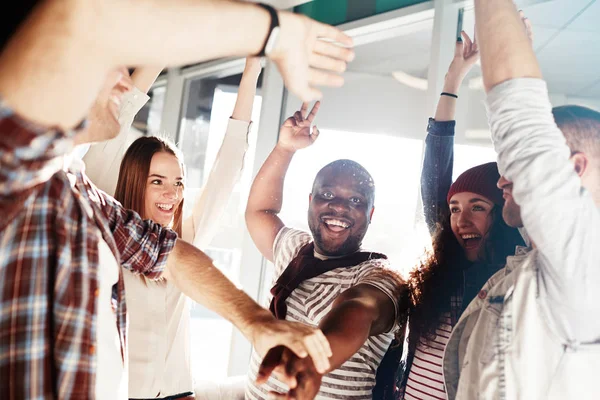 Ecstatic friends or co-workers — Stock Photo, Image