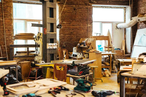 Workplace of cabinetmaker  in workshop — Stock Photo, Image