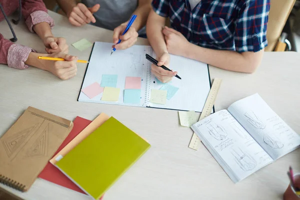 College students writing notes — Stock Photo, Image