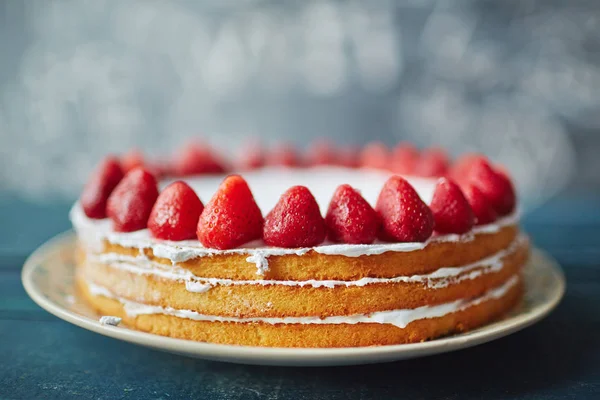 Homemade Strawberries dessert — Stock Photo, Image