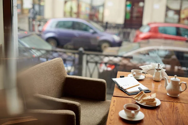 Descanso para el té en la cafetería — Foto de Stock