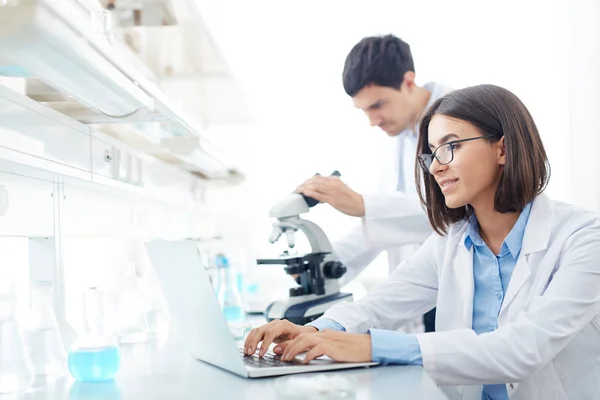 Cientistas que trabalham no escritório — Fotografia de Stock