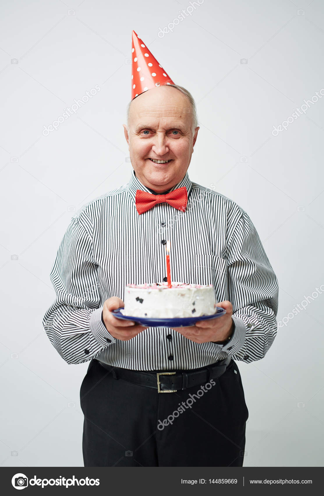 Old man in party hat — Photo