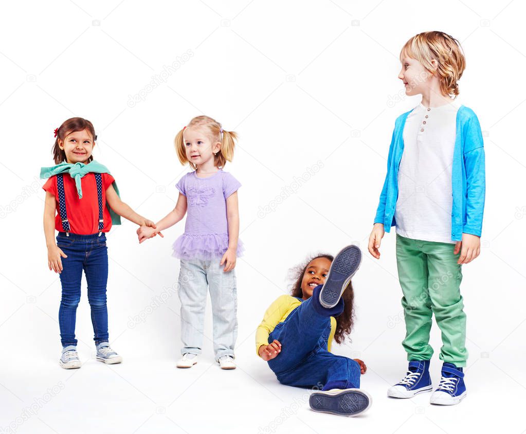 four multiethnic Kids  