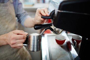 Barista buharlı süt