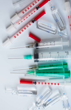 Plastic syringes of different kinds
