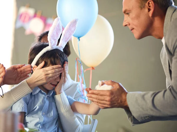 아버지가 지주 작은 토끼 — 스톡 사진