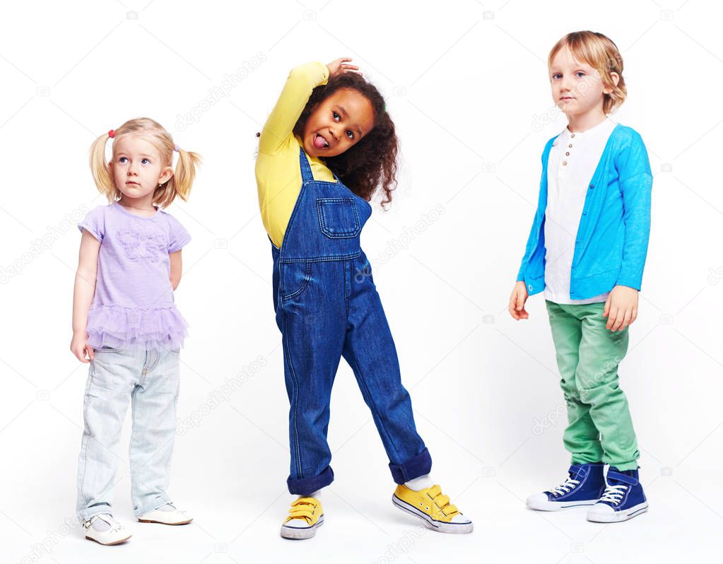 three multiethnic Kids  