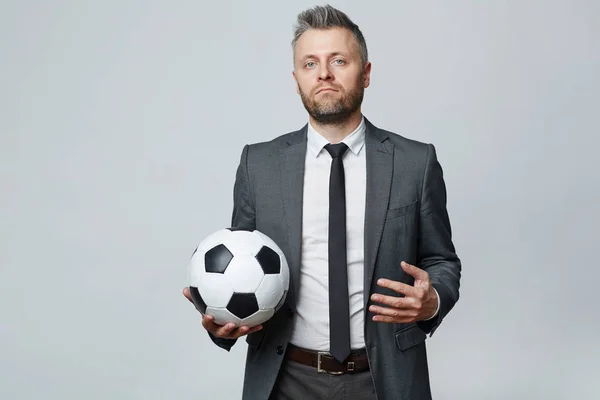 Retrato Estudio Cintura Hacia Arriba Del Hombre Mediana Edad Con —  Fotos de Stock