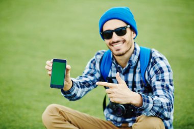 Dokunmatik ekran gps navigator ile işaret Gezgin