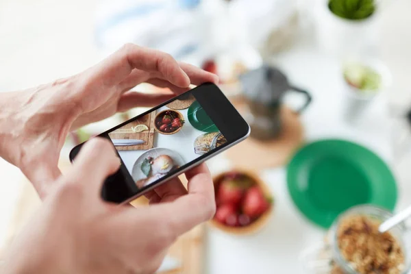 Smartphone Shot Food Table — Stock Photo, Image