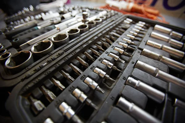 Σετ Ανταλλακτικών Για Μηχανικό Επισκευή Εργαλεία — Φωτογραφία Αρχείου