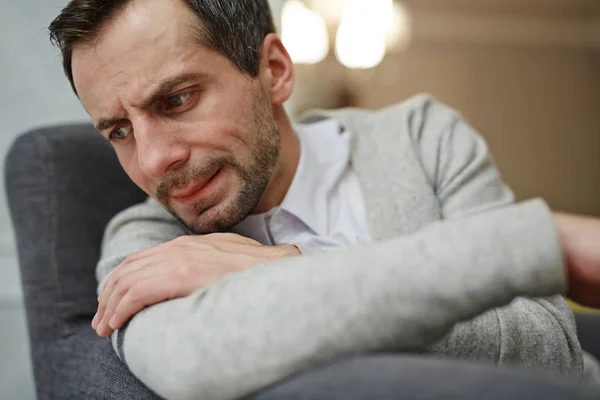 Indifferent Man Suffering Tiredness Bad Habits — Stock Photo, Image