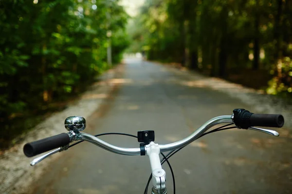 Maniglia Bicicletta Strada Nel Parco — Foto Stock
